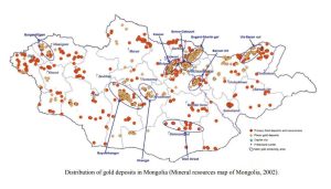 Gold Distribution in Mongolia